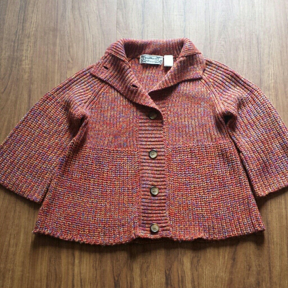 Tiara Cardigan Sweater Earth Tones Size M